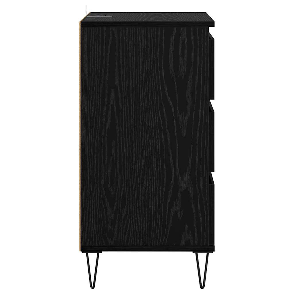 vidaXL Πλαϊνό γραφείο με συρτάρι Μαύρη Οξυά 40 x 35 x 70 εκ.