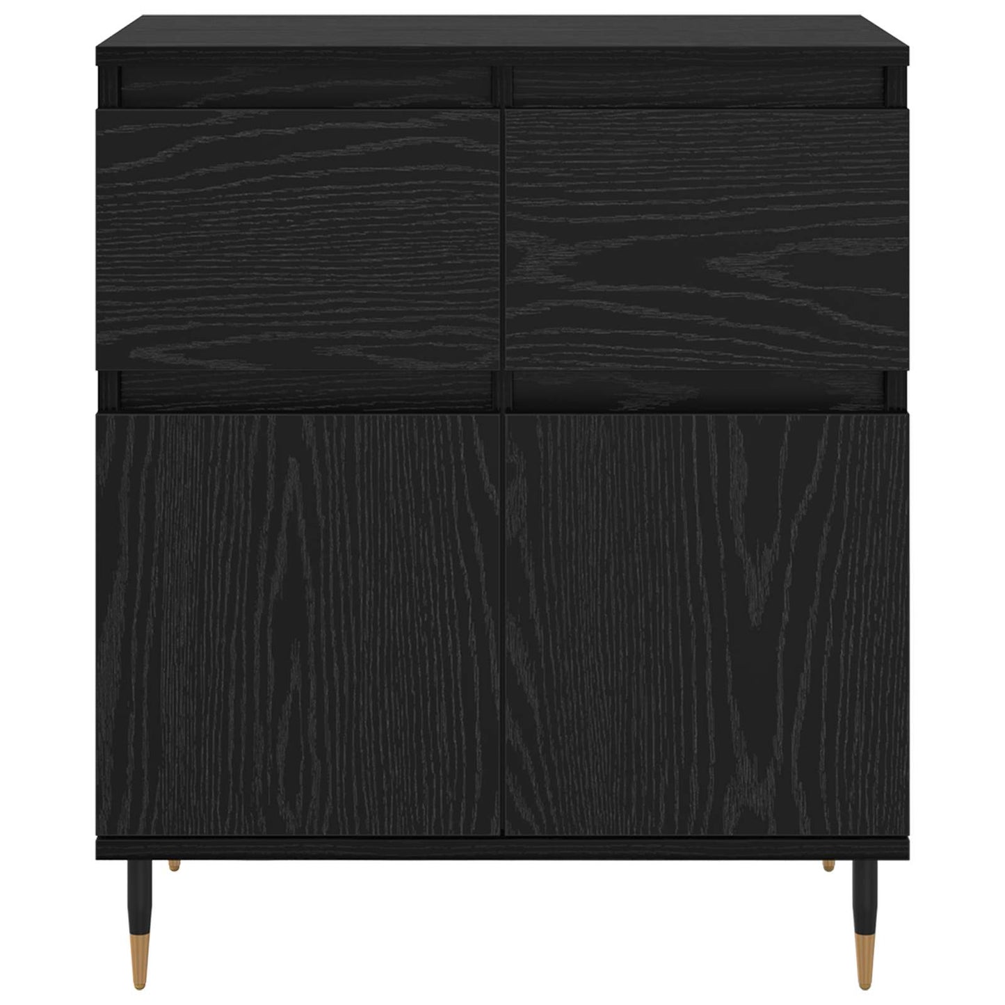 vidaXL Πλαϊνό γραφείο με συρτάρι Μαύρη Οξυά 60 x 35 x 70 cm