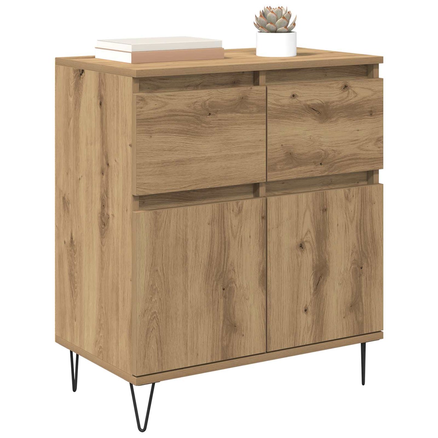 vidaXL Πλαϊνό γραφείο με συρτάρι Artisan Oak 60 x 35 x 70 cm