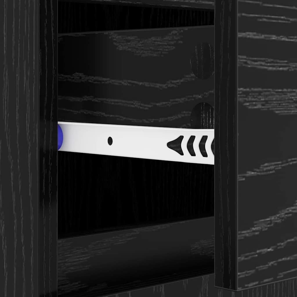 vidaXL Πλαϊνό γραφείο με συρτάρι Μαύρη Οξυά 60 x 35 x 70 cm