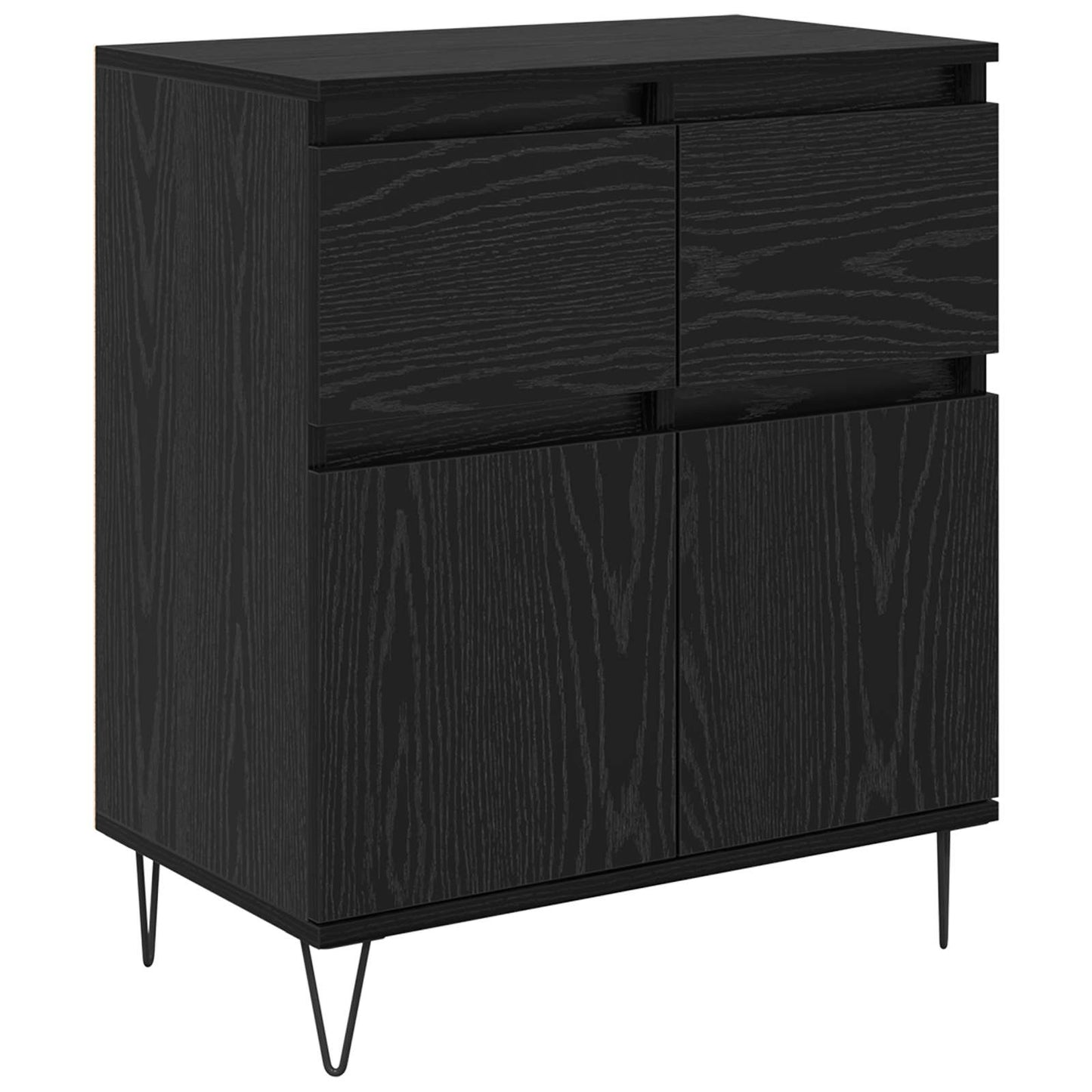 vidaXL Πλαϊνό γραφείο με συρτάρι Μαύρη Οξυά 60 x 35 x 70 cm