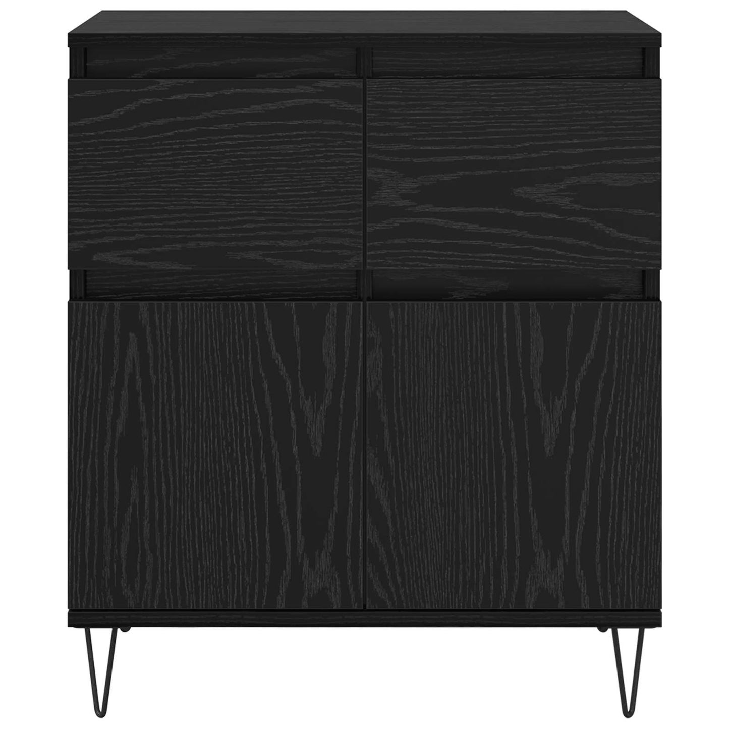 vidaXL Πλαϊνό γραφείο με συρτάρι Μαύρη Οξυά 60 x 35 x 70 cm