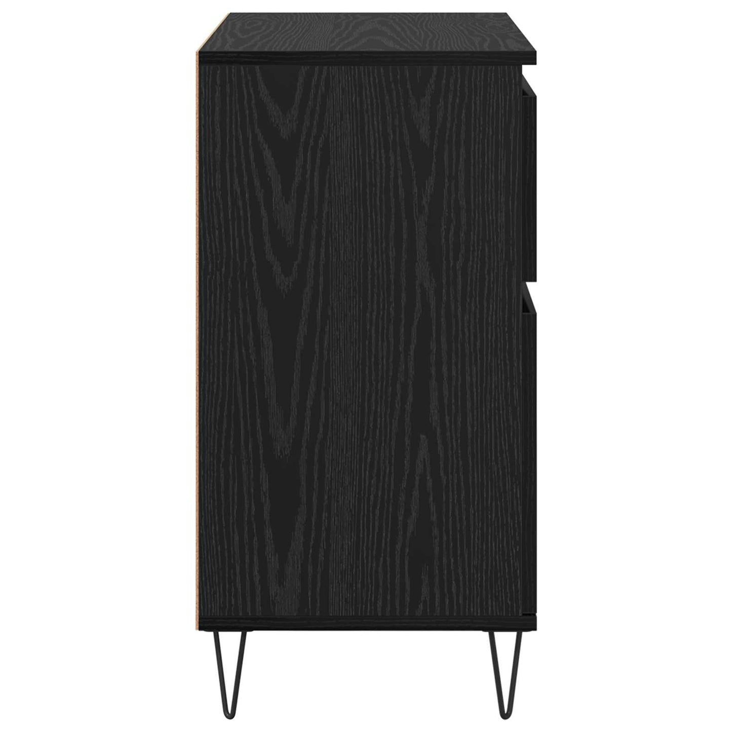 vidaXL Πλαϊνό γραφείο με συρτάρι Μαύρη Οξυά 60 x 35 x 70 cm