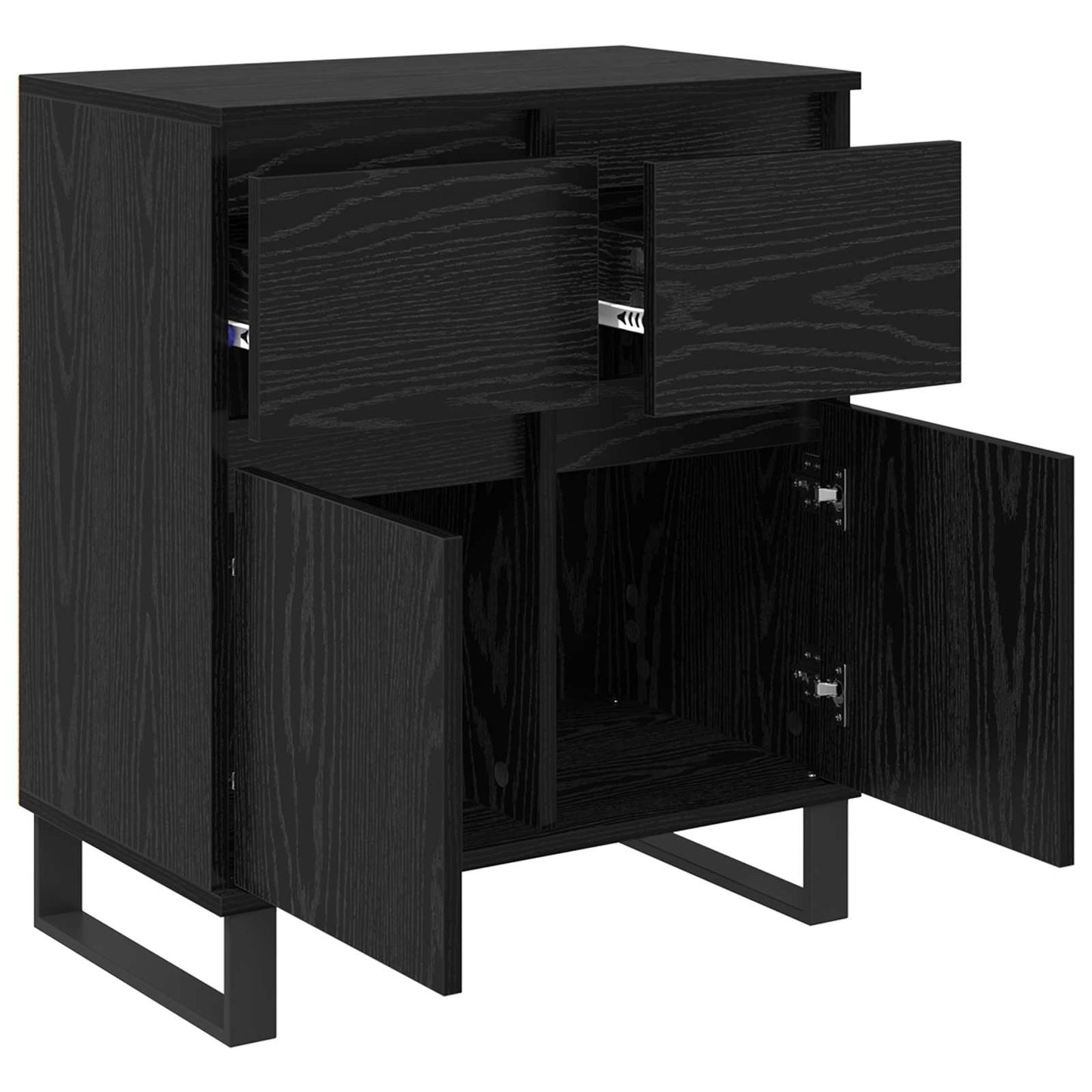 vidaXL Πλαϊνό γραφείο με συρτάρι Μαύρη Οξυά 60 x 35 x 70 cm
