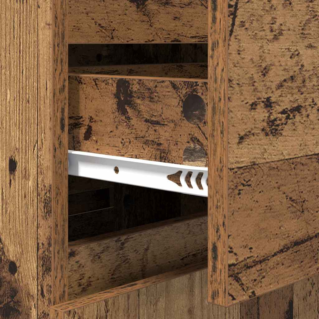 vidaXL Πλαϊνό γραφείο με συρτάρι Παλιό Ξύλο 40 x 35 x 70 εκ.