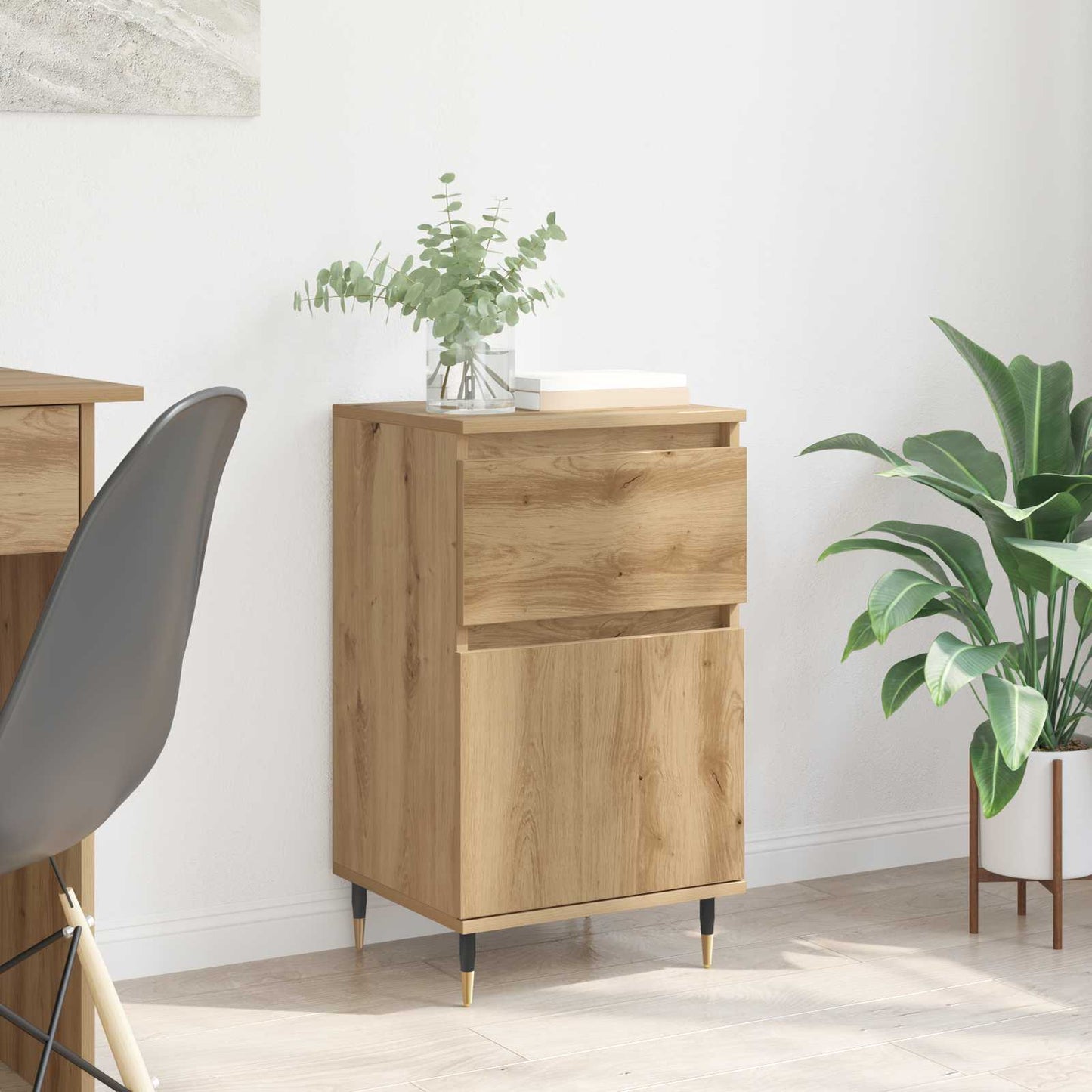 vidaXL Πλαϊνό γραφείο με συρτάρι Artisan Oak 40 x 35 x 70 εκ.