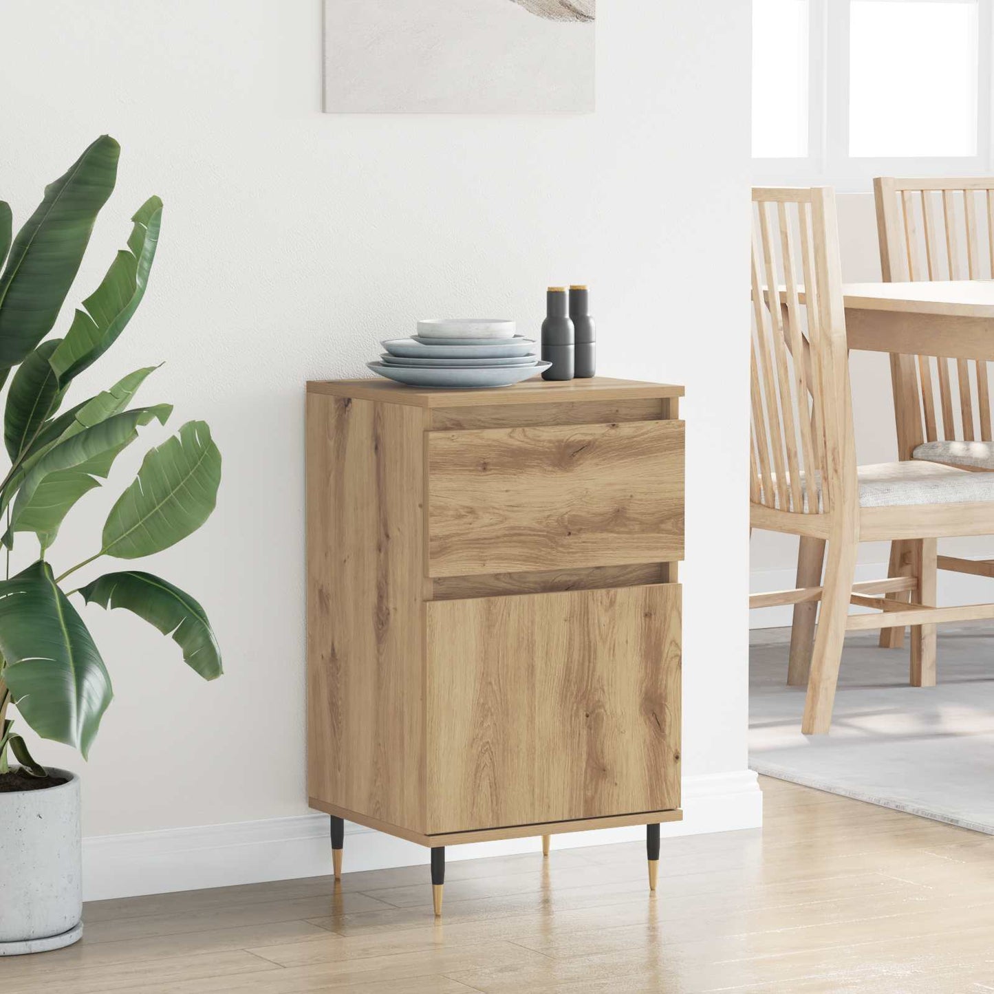vidaXL Πλαϊνό γραφείο με συρτάρι Artisan Oak 40 x 35 x 70 εκ.