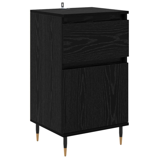 vidaXL Πλαϊνό γραφείο με συρτάρι Μαύρη Οξυά 40 x 35 x 70 εκ.
