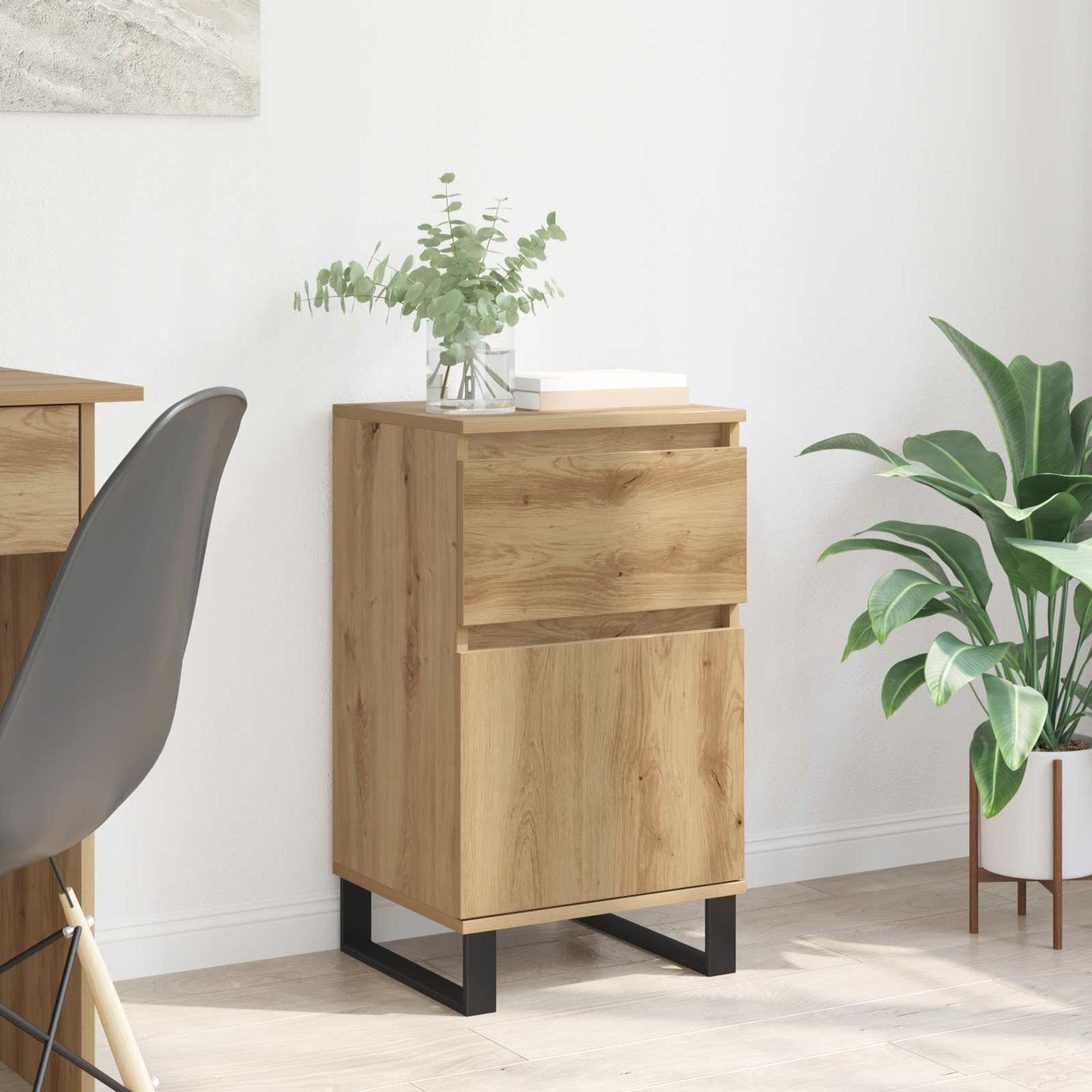 vidaXL Πλαϊνό γραφείο artisan δρυς 35 x 40 x 70 εκ. Επεξεργασμένο ξύλο