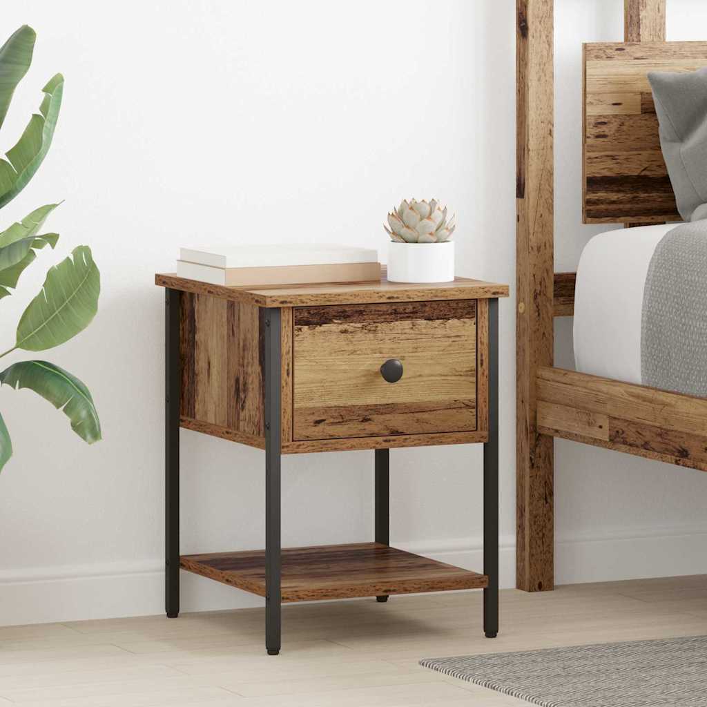 vidaXL Κομοδίνο Παλιό ξύλο 34 x 35,5 x 45 εκ Επεξεργασμένο Ξύλο