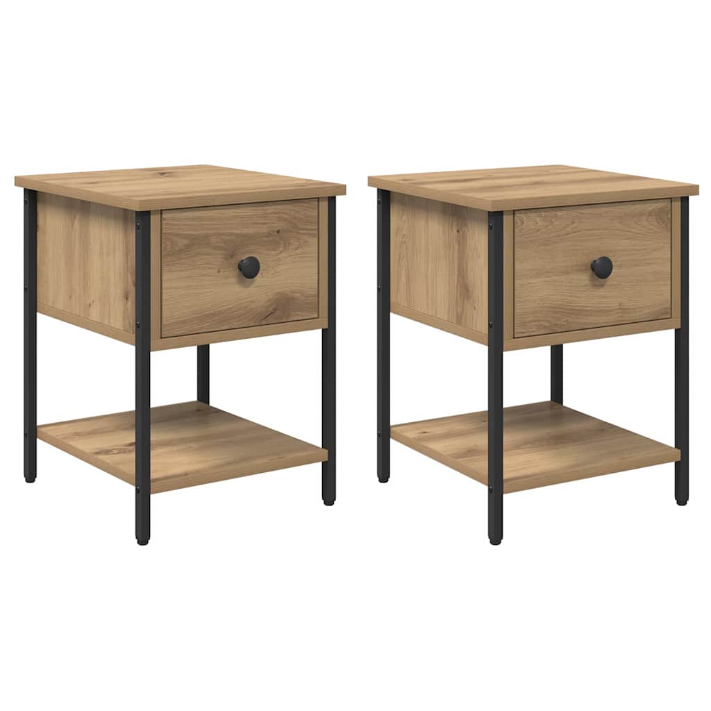 vidaXL Κομοδίνο 2 pcs Artisan Oak 34 x 35,5 x 45 εκ Επεξεργασμένο ξύλο