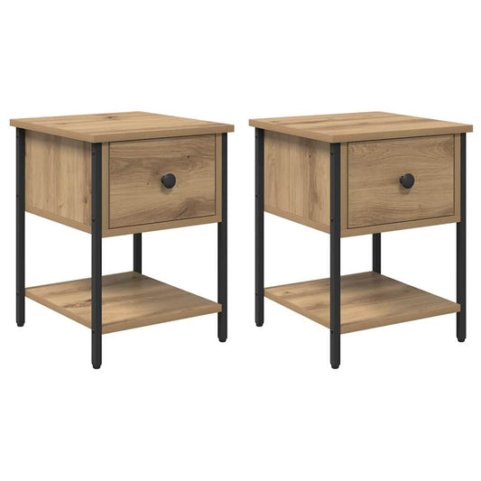 vidaXL Κομοδίνο 2 pcs Artisan Oak 34 x 35,5 x 45 εκ Επεξεργασμένο ξύλο