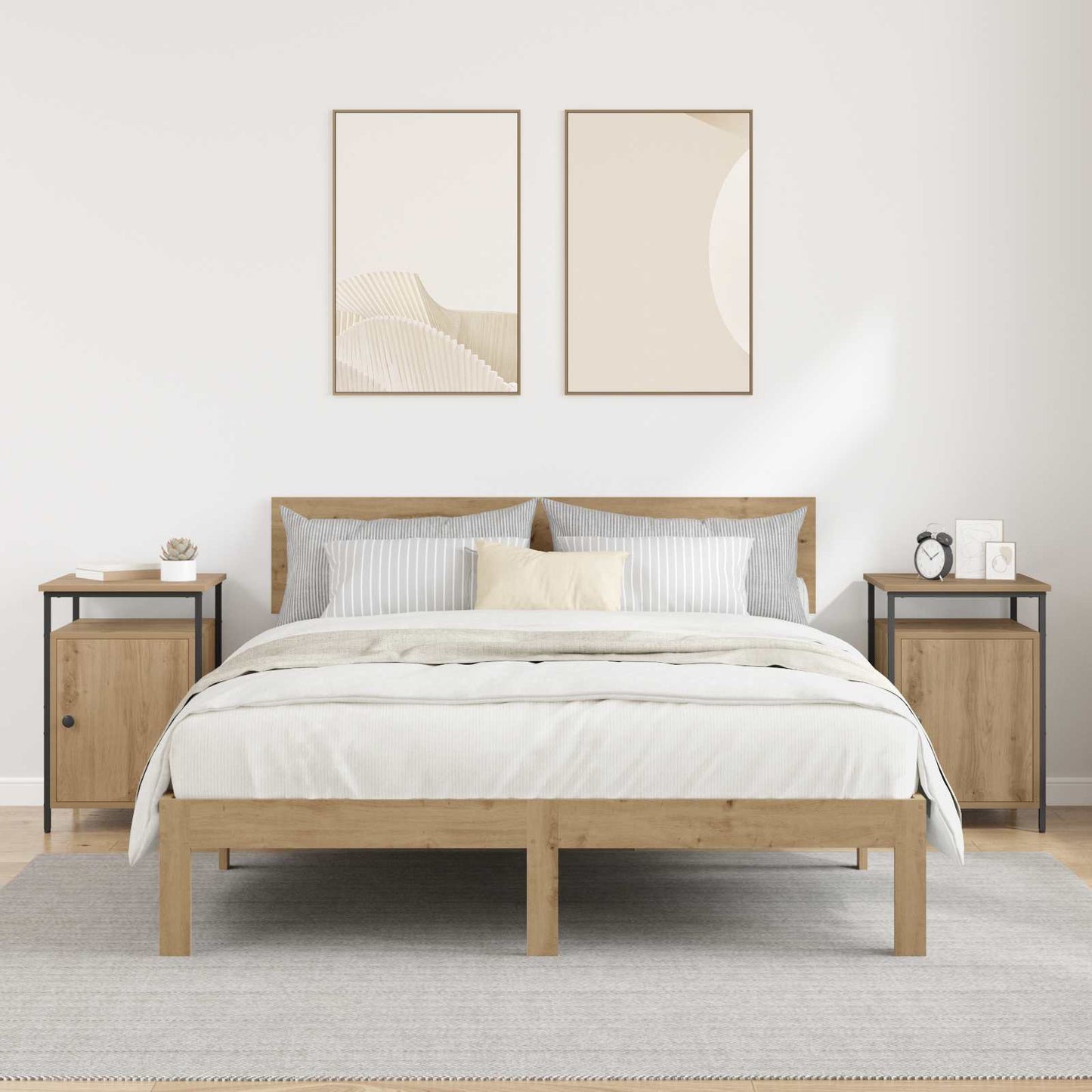 vidaXL Κομοδίνο 2 τμχ. Artisan Oak 40 x 42 x 60 εκ. Επεξεργασμένο Ξύλο