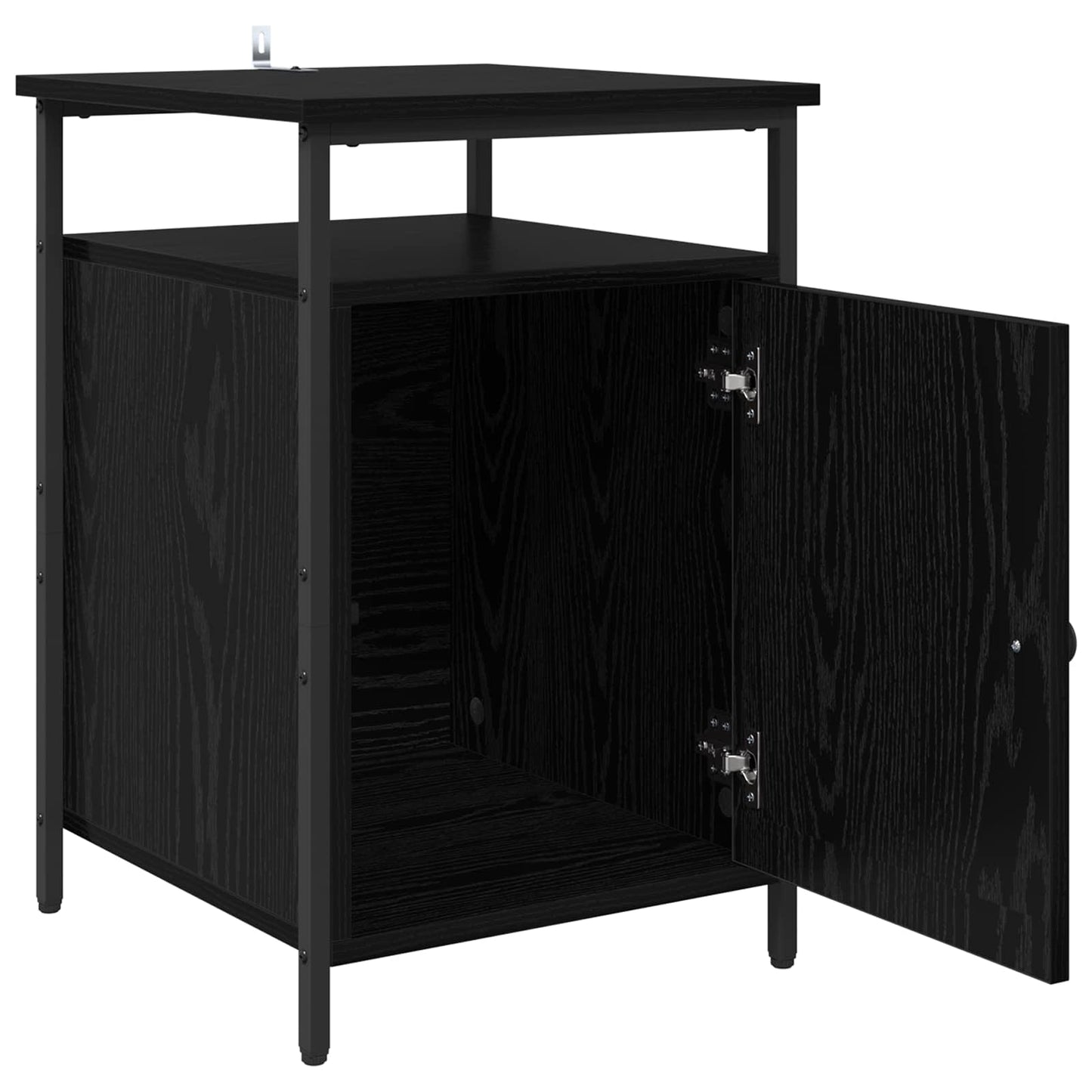 vidaXL Κομοδίνο 2 τμχ. Μαύρη Οξυά 40 x 42 x 60 εκ. Επεξεργασμένο Ξύλο