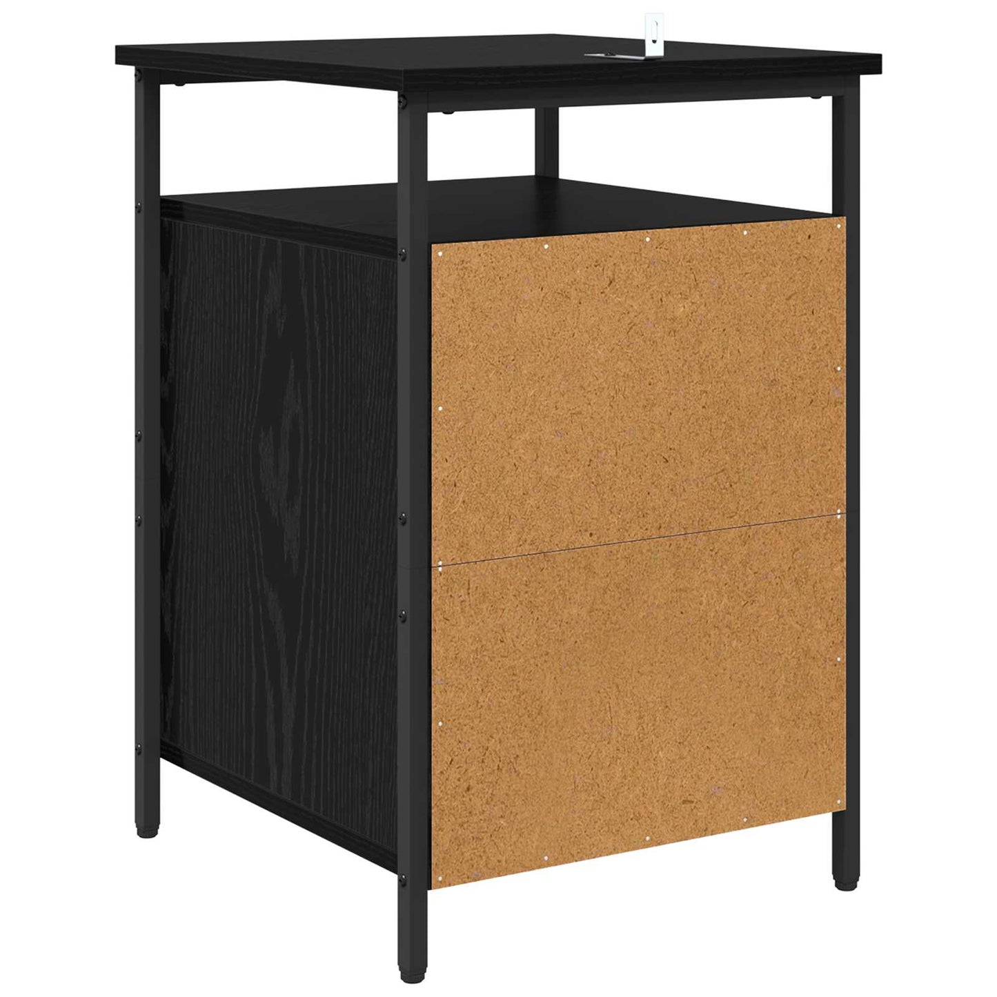 vidaXL Κομοδίνο 2 τμχ. Μαύρη Οξυά 40 x 42 x 60 εκ. Επεξεργασμένο Ξύλο
