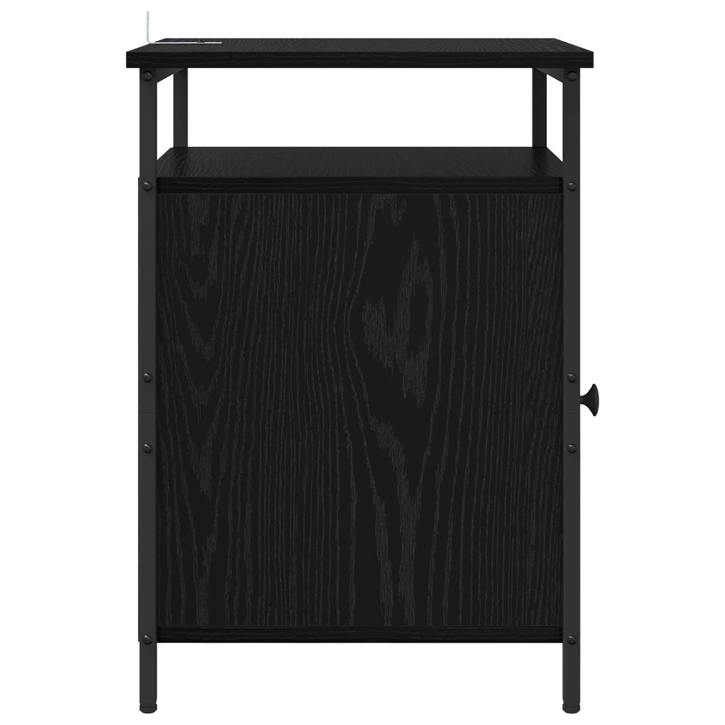 vidaXL Κομοδίνο 2 τμχ. Μαύρη Οξυά 40 x 42 x 60 εκ. Επεξεργασμένο Ξύλο