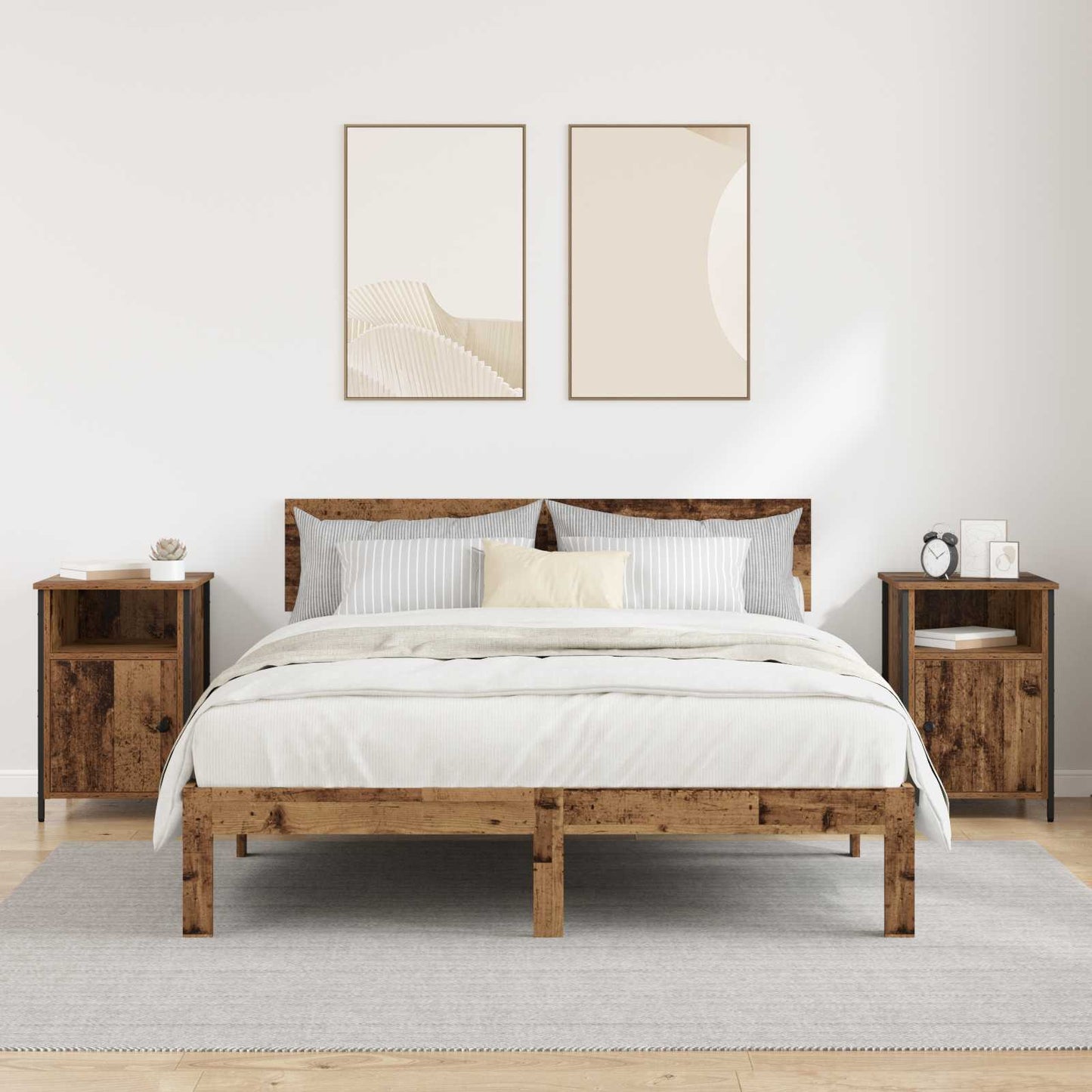 vidaXL Κομοδίνο 2 τμχ. Παλιό ξύλο 40 x 42 x 60 εκ. Επεξεργασμένο Ξύλο