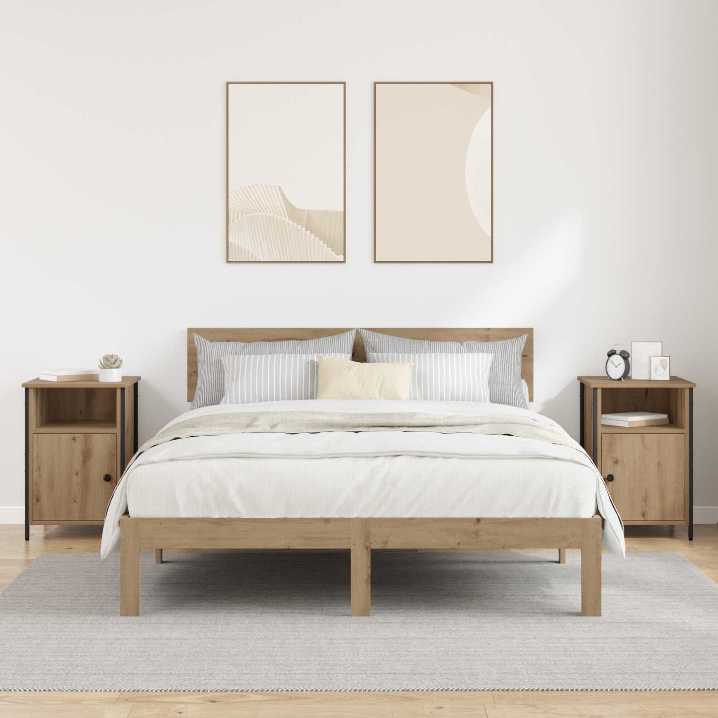 vidaXL Κομοδίνο 2 τμχ. Artisan Oak 40 x 42 x 60 εκ. Επεξεργασμένο Ξύλο