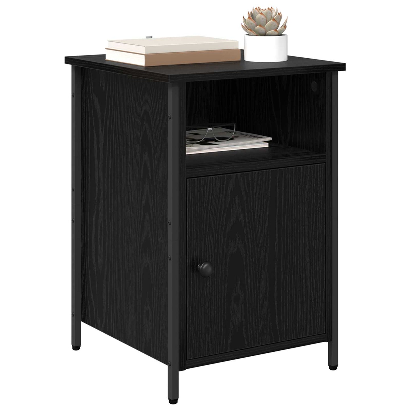 vidaXL Κομοδίνο Μαύρη Οξυά 40 x 42 x 60 εκ. Επεξεργασμένο Ξύλο