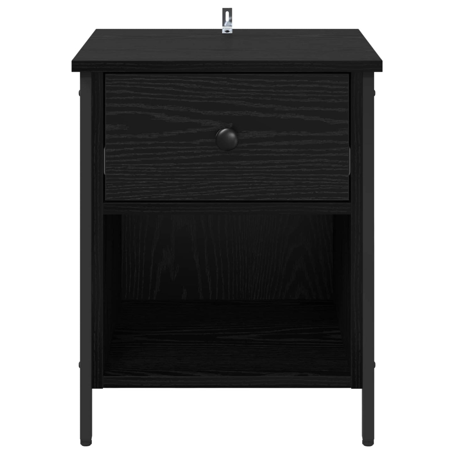 vidaXL Κομοδίνο 2 τμχ. Μαύρη Οξυά 40 x 42 x 50 cm Επεξεργασμένο Ξύλο