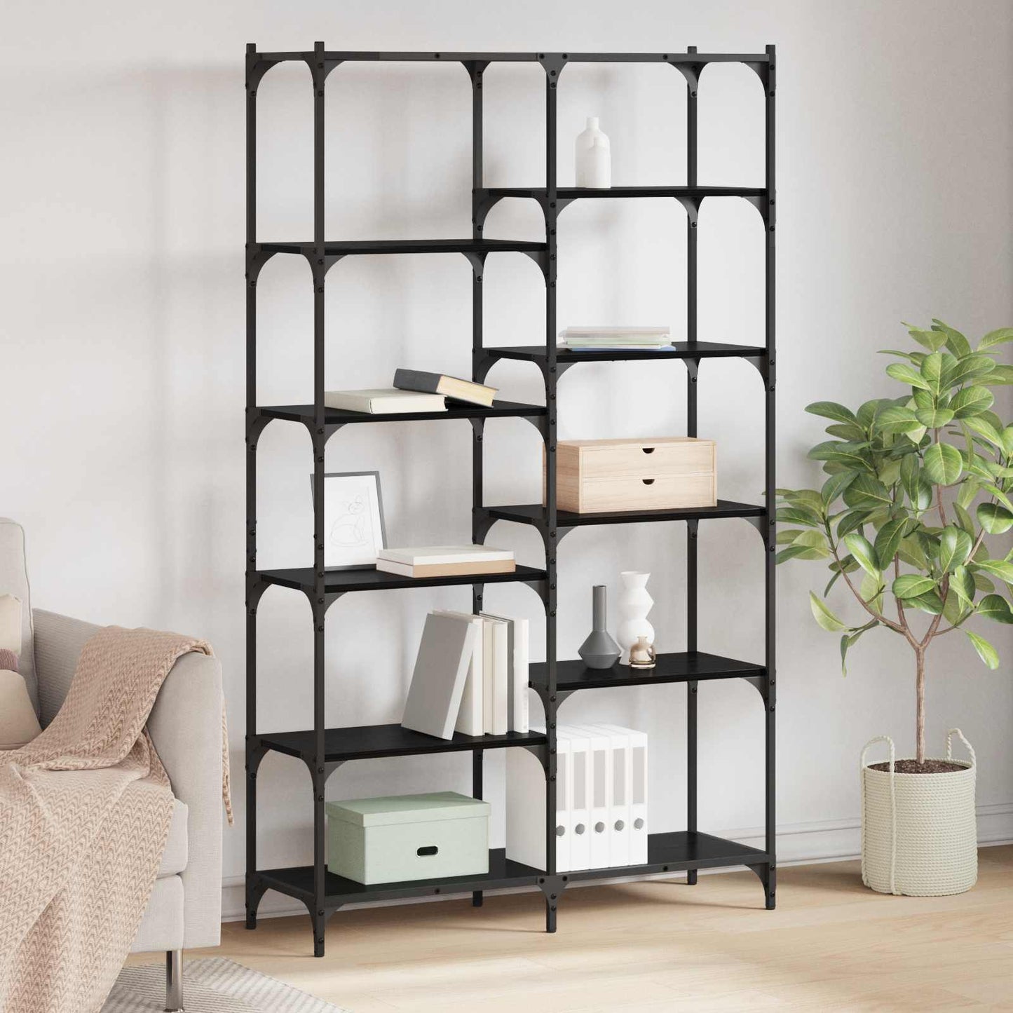 vidaXL Ράφι Βιβλίων Μαύρη δρυς 100 x 32 x 170 εκ Επεξεργασμένο ξύλο