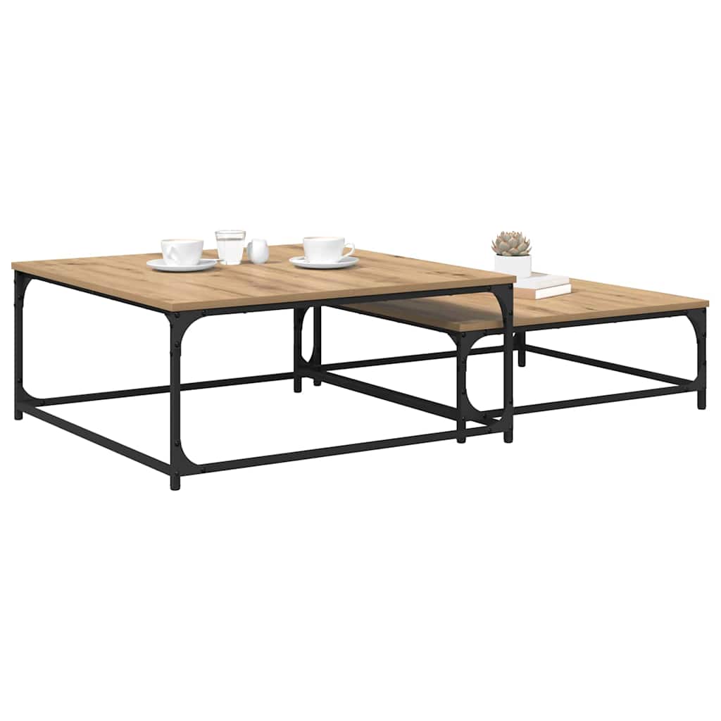 vidaXL Τραπεζάκι σαλονιού 2 pcs Artisan Oak Επεξεργασμένο ξύλο