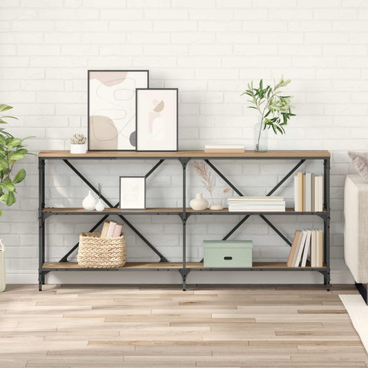 vidaXL Τραπέζι κονσόλας με ράφι Artisan Oak 160 x 30 x 75 εκ