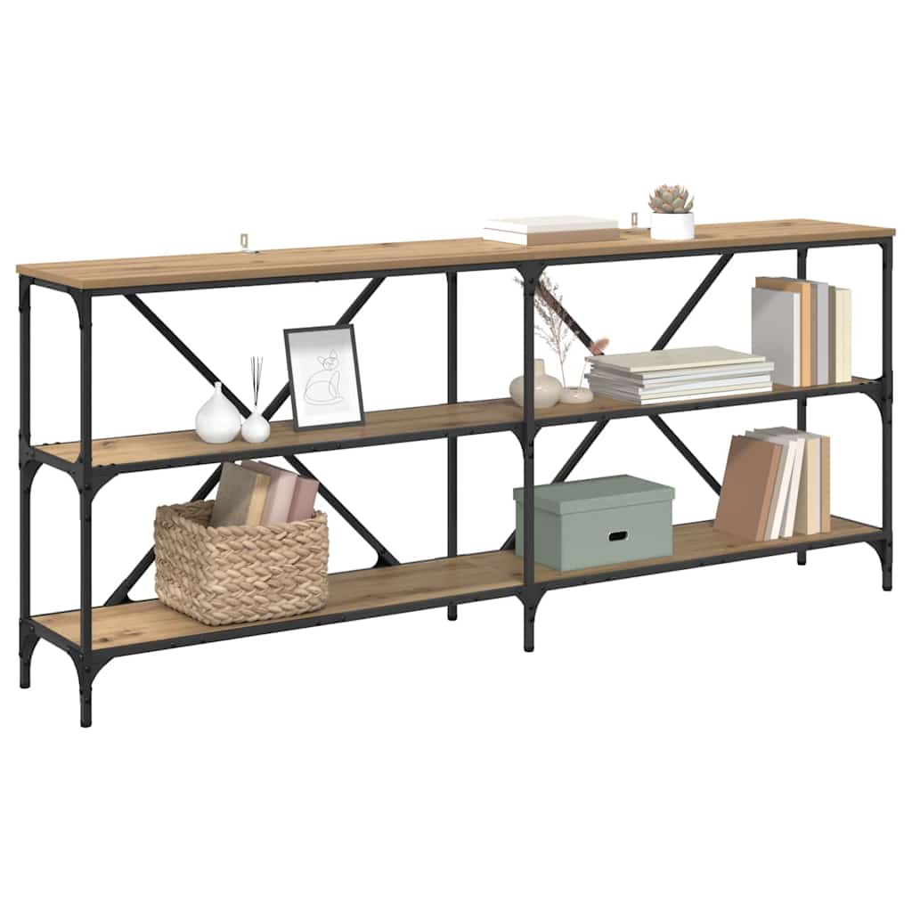 vidaXL Τραπέζι κονσόλας με ράφι Artisan Oak 180 x 30 x 75 εκ