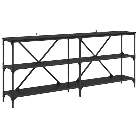 vidaXL Τραπέζι κονσόλας Μαύρη Οξυά 180 x 30 x 75 εκ Επεξεργασμένο ξύλο