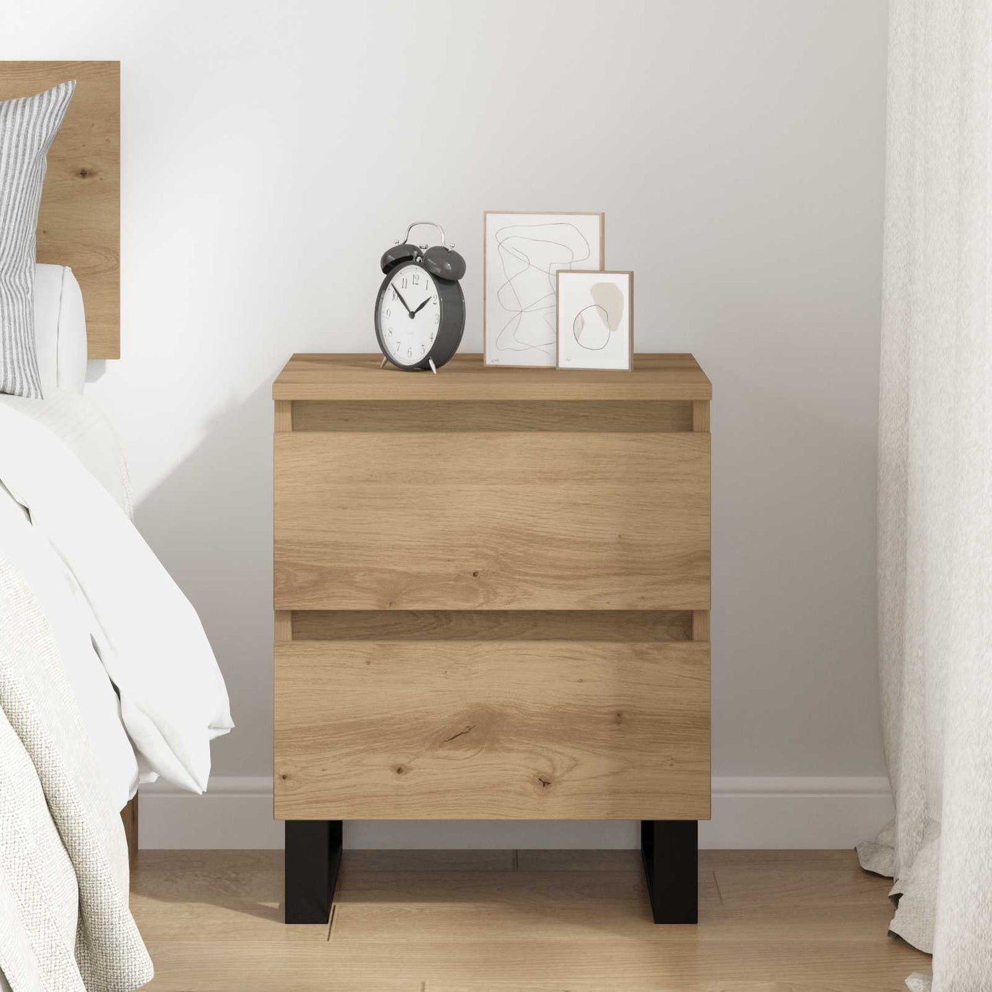 vidaXL Κομοδίνο Artisan Oak 40 x 35 x 50 εκ. Επεξεργασμένο Ξύλο