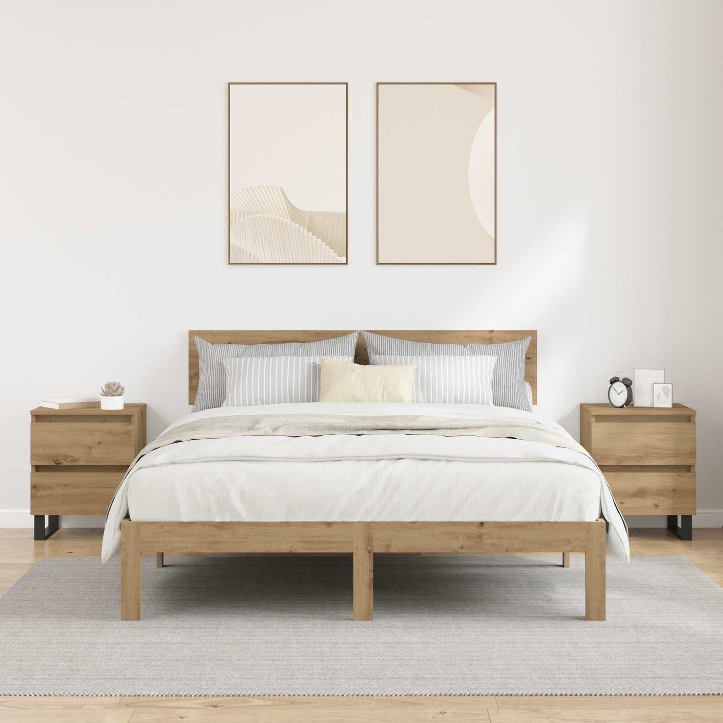 vidaXL Κομοδίνο 2 τμχ. Artisan Oak 40 x 35 x 50 εκ. Επεξεργασμένο Ξύλο