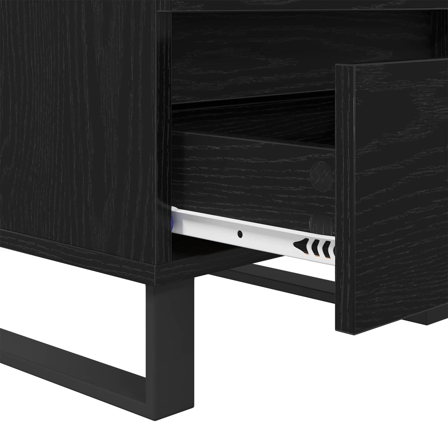 vidaXL Κομοδίνο 2 τμχ. Μαύρη Οξυά 40 x 35 x 50 εκ. Επεξεργασμένο Ξύλο