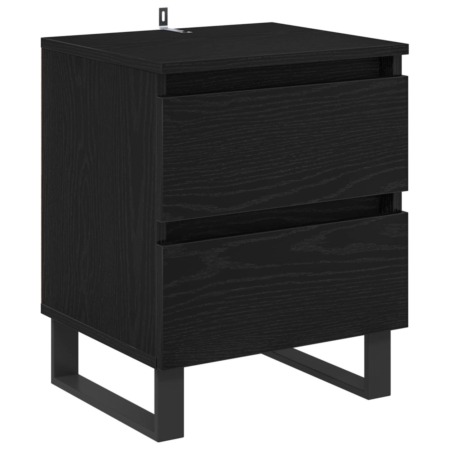 vidaXL Κομοδίνο 2 τμχ. Μαύρη Οξυά 40 x 35 x 50 εκ. Επεξεργασμένο Ξύλο