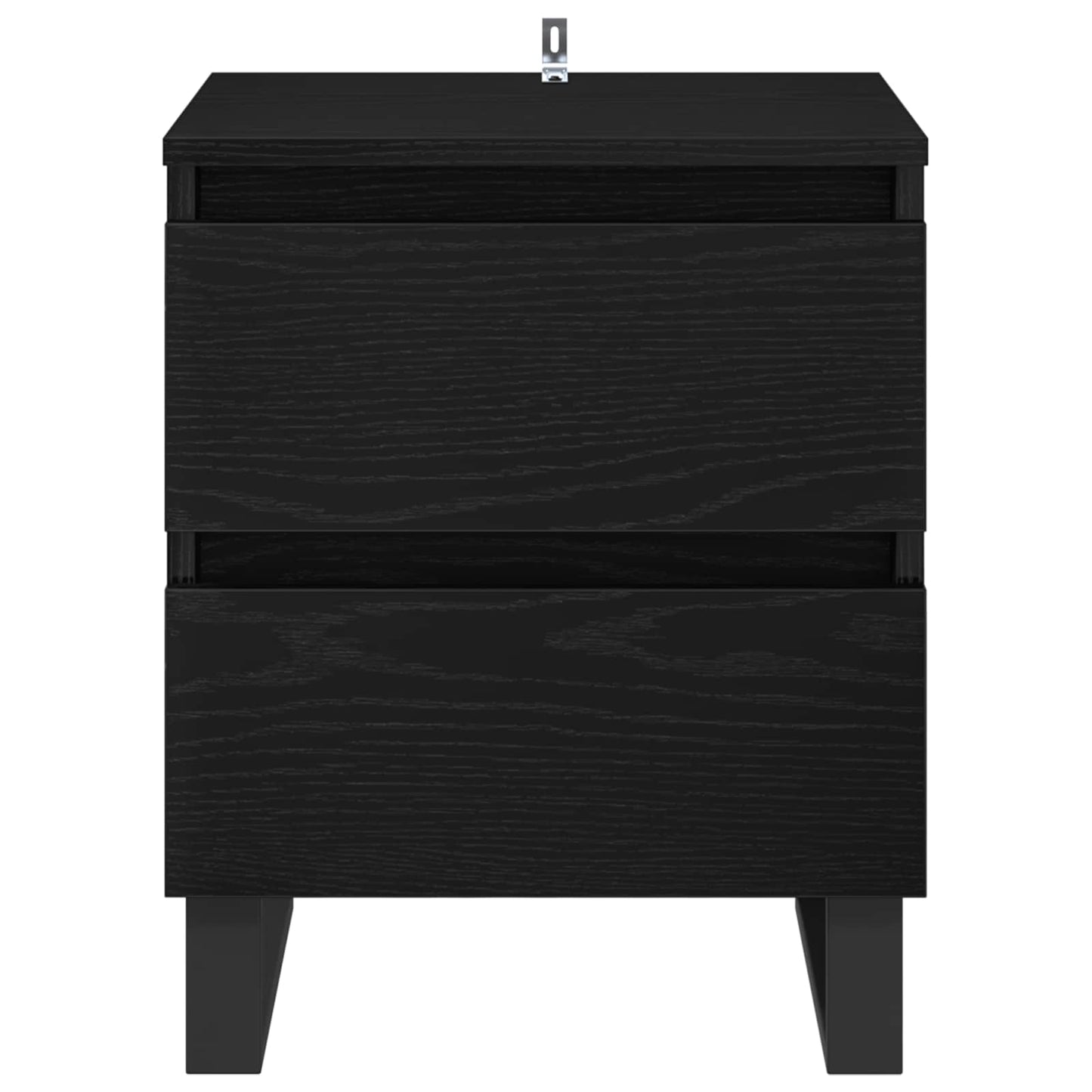 vidaXL Κομοδίνο 2 τμχ. Μαύρη Οξυά 40 x 35 x 50 εκ. Επεξεργασμένο Ξύλο