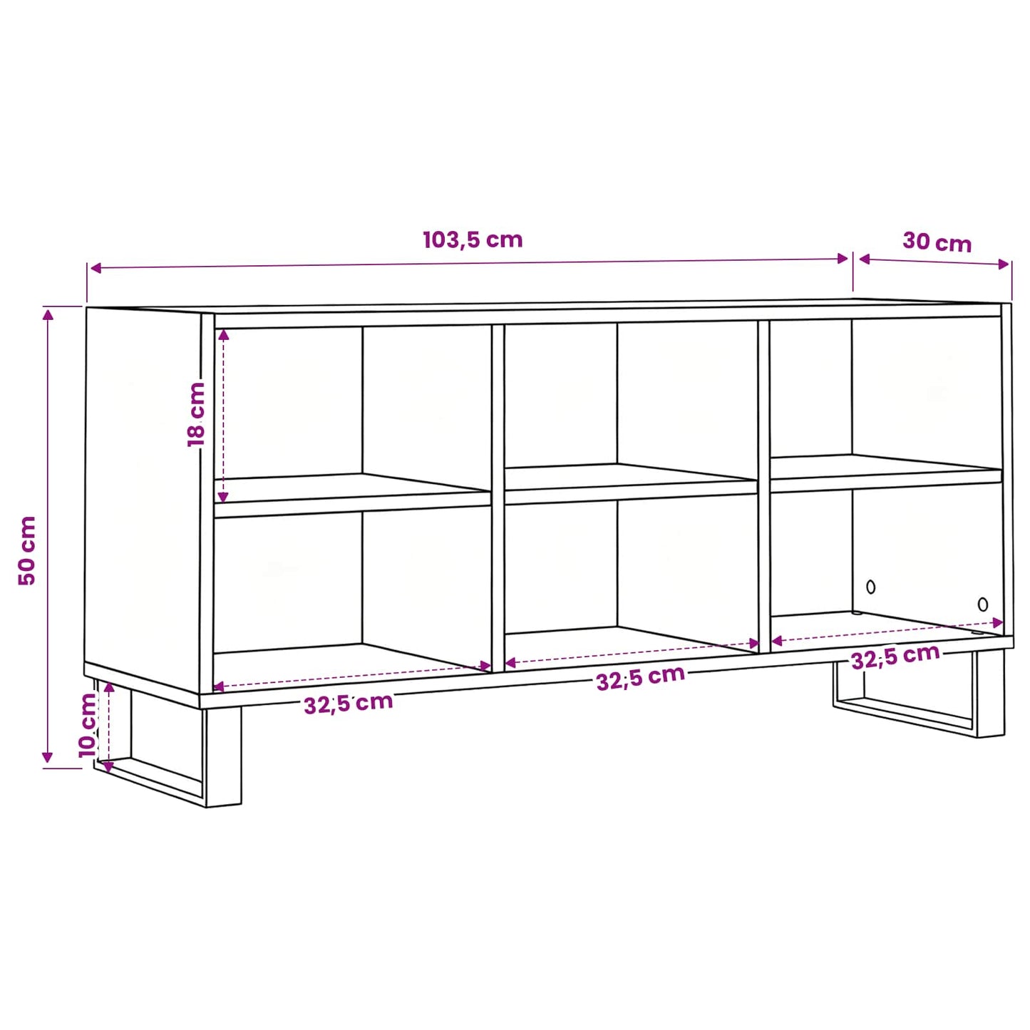 vidaXL Ντουλάπι TV Μαύρη Οξυά 103,5 x 30 x 50 εκ Επεξεργασμένο ξύλο