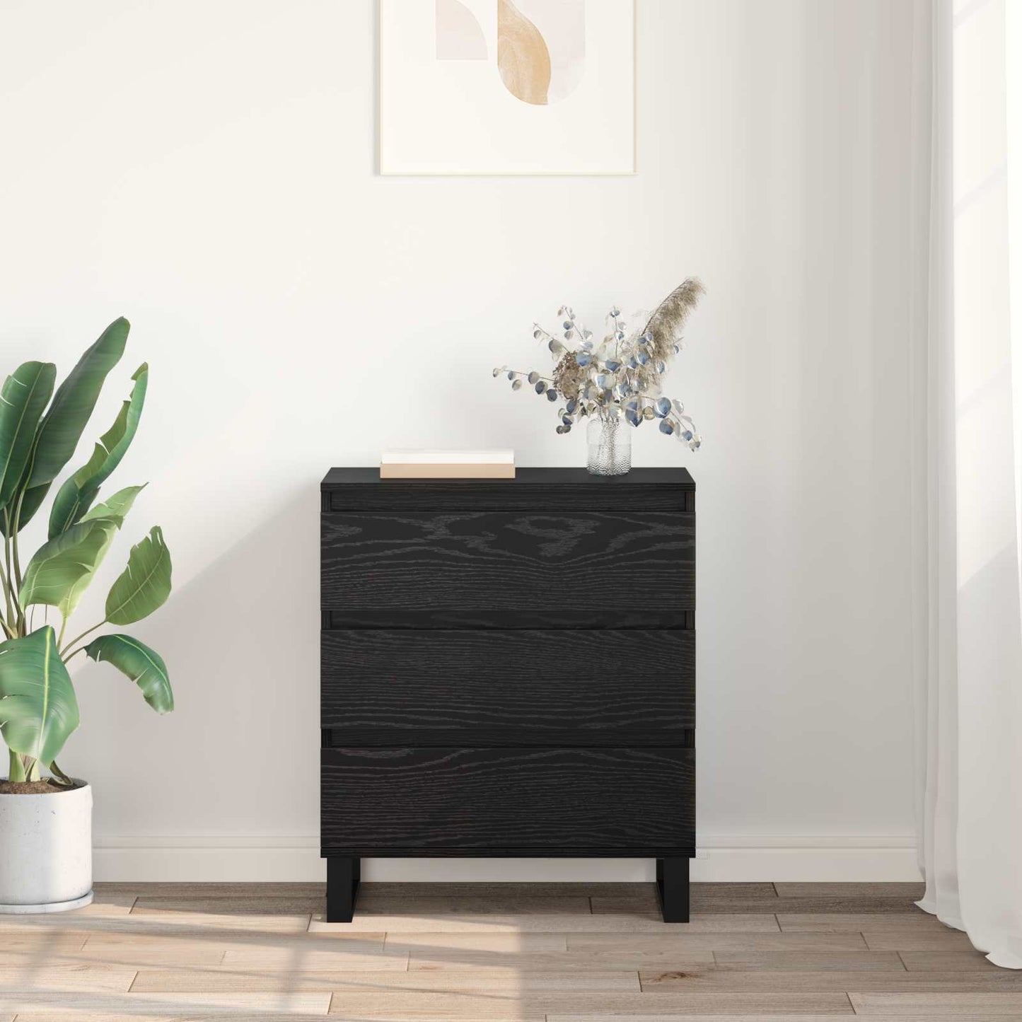 vidaXL Πλαϊνό γραφείο Μαύρη Οξυά 60 x 35 x 70 cm Επεξεργασμένο ξύλο