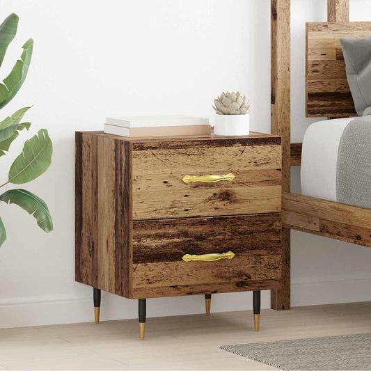 vidaXL Κομοδίνο 2 pcs Παλιό ξύλο 40 x 35 x 47,5 εκ Επεξεργασμένο ξύλο