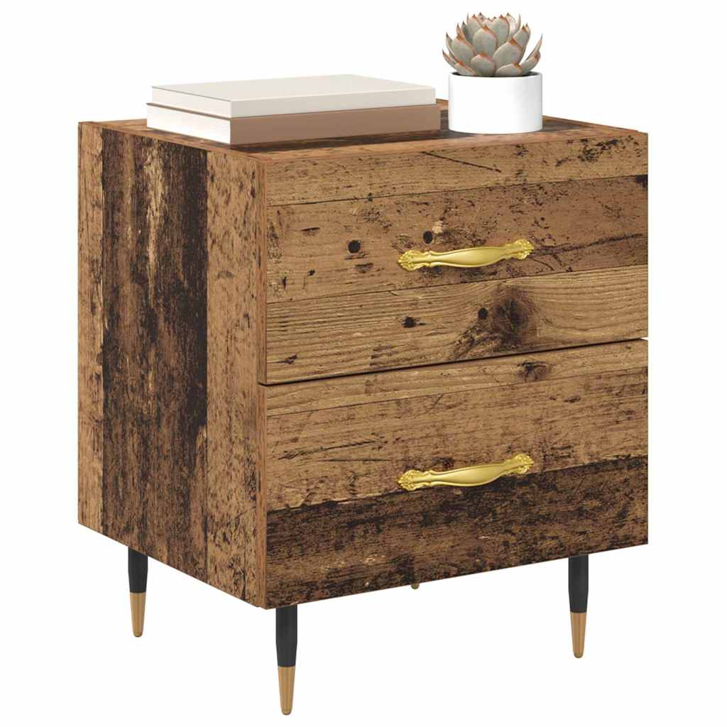 vidaXL Κομοδίνο 2 pcs Παλιό ξύλο 40 x 35 x 47,5 εκ Επεξεργασμένο ξύλο