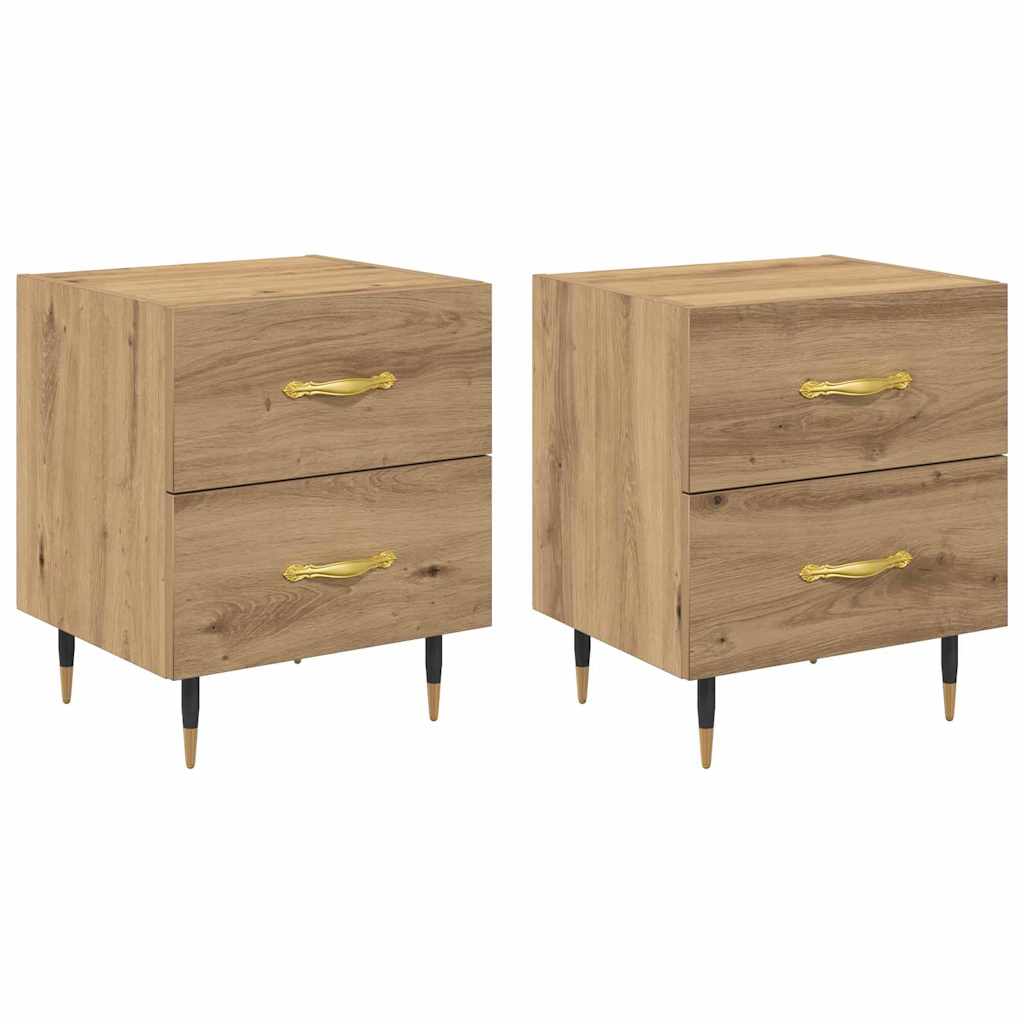 vidaXL Κομοδίνο 2 pcs Artisan Oak 40 x 35 x 47,5 εκ Επεξεργασμένο ξύλο