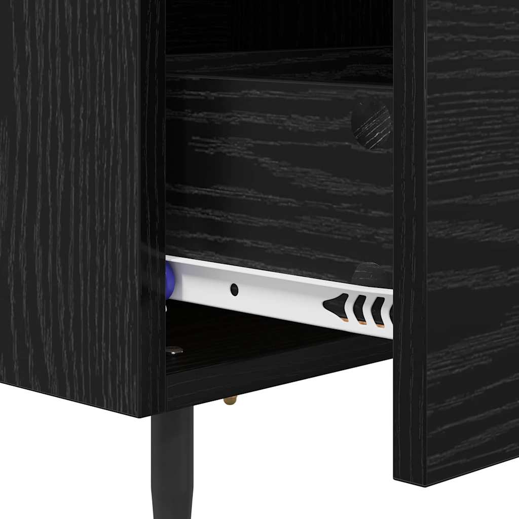 vidaXL Κομοδίνο Μαύρη Οξυά 40 x 35 x 47,5 εκ Επεξεργασμένο ξύλο