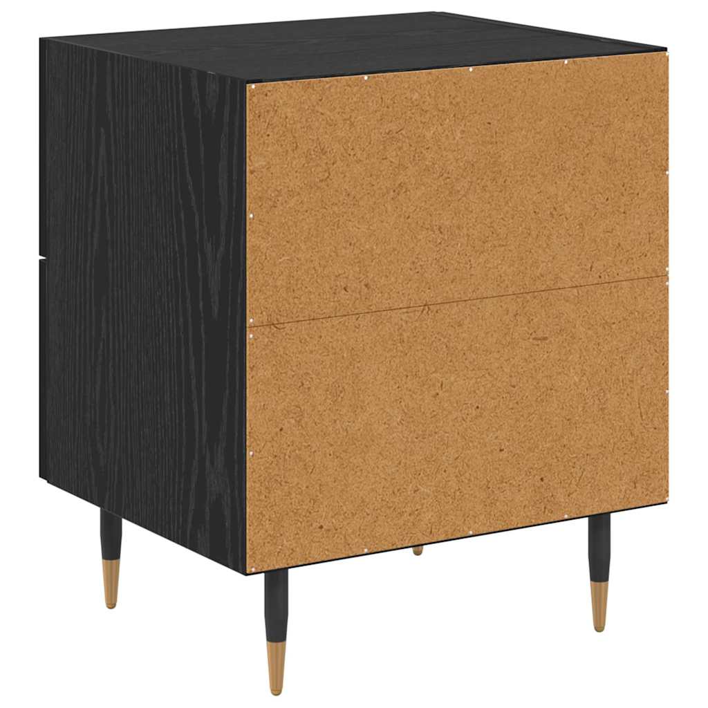 vidaXL Κομοδίνο Μαύρη Οξυά 40 x 35 x 47,5 εκ Επεξεργασμένο ξύλο