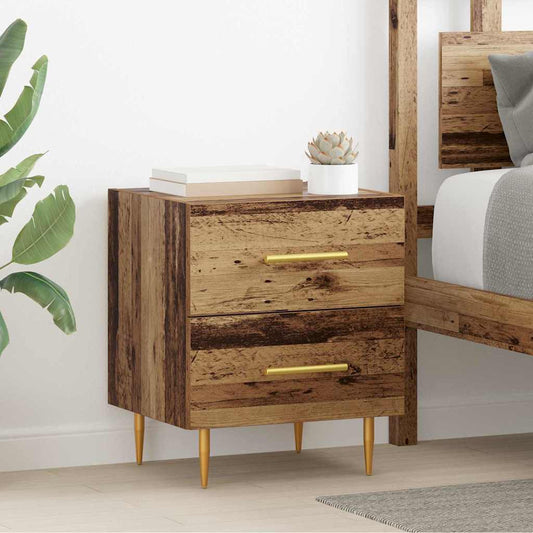 vidaXL Κομοδίνο 2 pcs Παλιό Ξύλο 40 x 35 x 47,5 εκ Επεξεργασμένο ξύλο