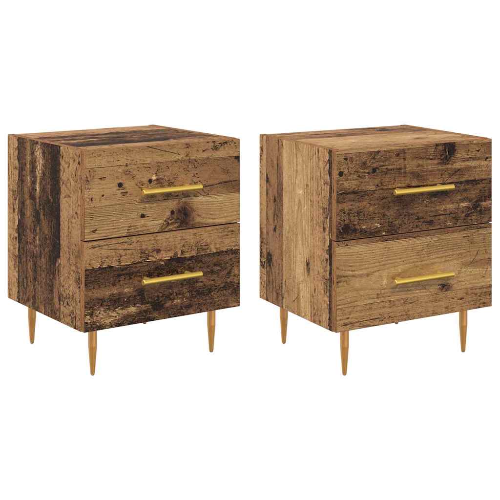 vidaXL Κομοδίνο 2 pcs Παλιό Ξύλο 40 x 35 x 47,5 εκ Επεξεργασμένο ξύλο