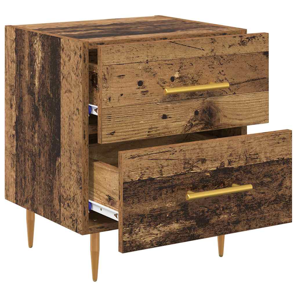 vidaXL Κομοδίνο 2 pcs Παλιό Ξύλο 40 x 35 x 47,5 εκ Επεξεργασμένο ξύλο