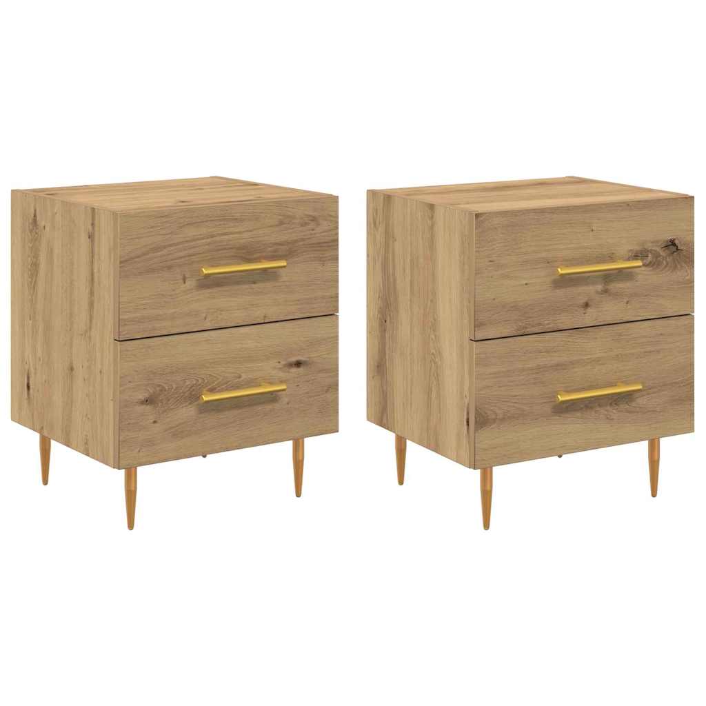 vidaXL Κομοδίνο 2 pcs Artisan Oak 40 x 35 x 47,5 εκ Επεξεργασμένο ξύλο