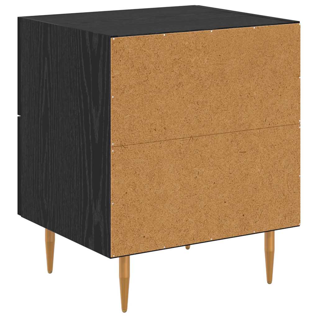 vidaXL Κομοδίνο Μαύρη Οξυά 40 x 35 x 47,5 εκ Επεξεργασμένο ξύλο