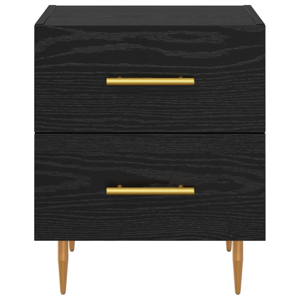 vidaXL Κομοδίνο 2 pcs Μαύρη Οξυά 40 x 35 x 47,5 εκ Επεξεργασμένο ξύλο