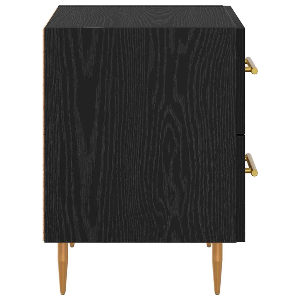 vidaXL Κομοδίνο 2 pcs Μαύρη Οξυά 40 x 35 x 47,5 εκ Επεξεργασμένο ξύλο