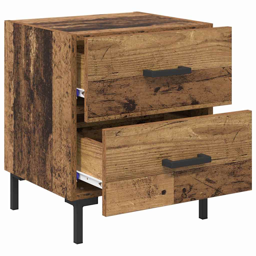vidaXL Κομοδίνο 2 pcs Παλιό ξύλο 40 x 35 x 47,5 εκ Επεξεργασμένο ξύλο