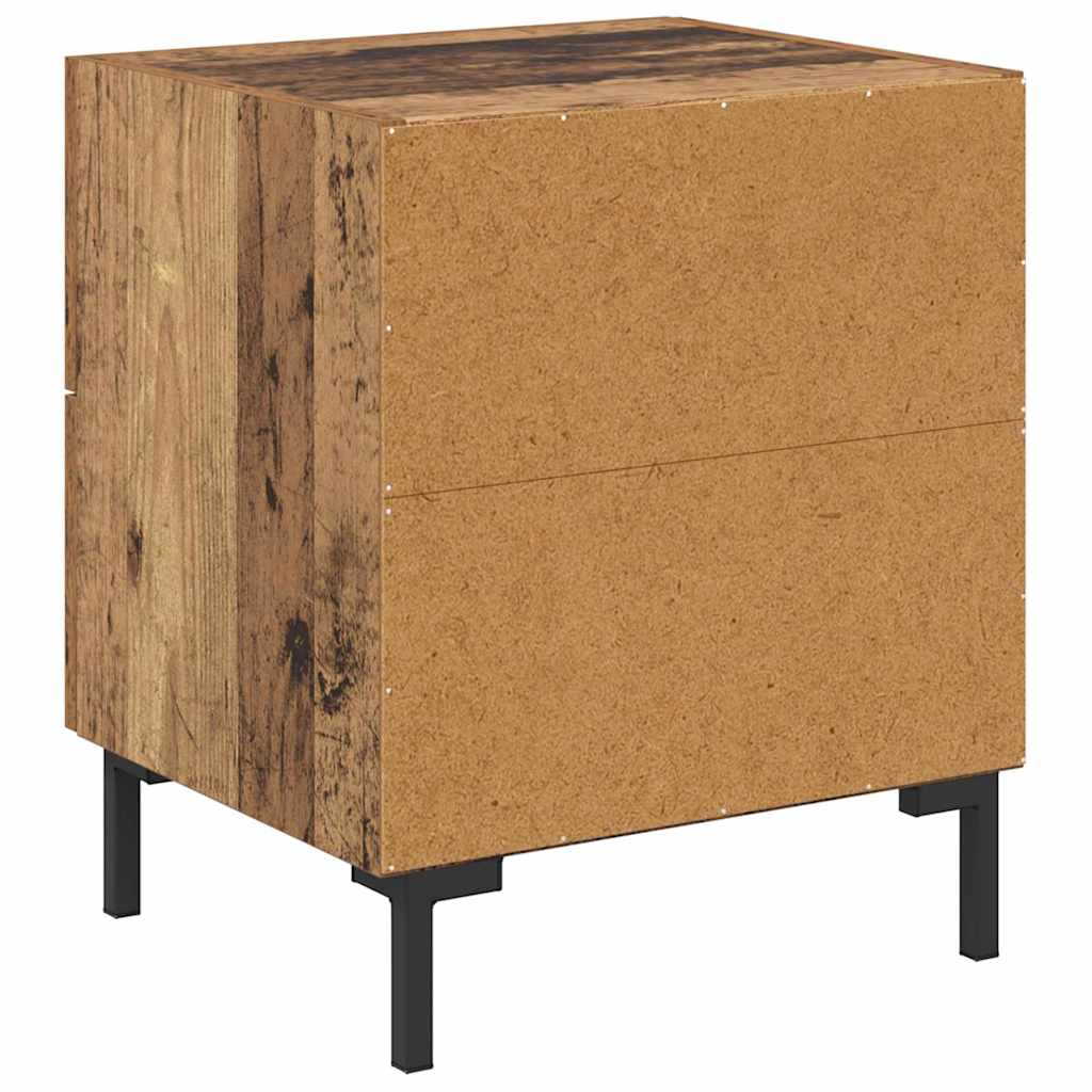 vidaXL Κομοδίνο 2 pcs Παλιό ξύλο 40 x 35 x 47,5 εκ Επεξεργασμένο ξύλο